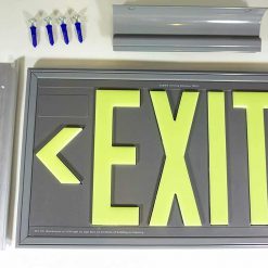 Exit Sign Gray Polycarbonate 100 Feet Single Sided With Gray