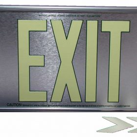 Green Non-Electric Photoluminescent Aluminum Glow in the Dark EXIT Signs